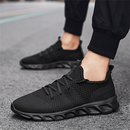 

Feiboyy Men Solid Color Mesh Lace Up Casual Shoes Comfortable Breathable Soft Sole Sneakers