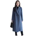 thumbnail image 2 of BAETEUY Women Jacket Turn-down Collar Pockets Double-breasted Overcoat, 2 of 8