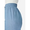 thumbnail image 6 of Roaman's Women's Plus Size Embroidered Pull-On Wide-Leg Chambray Pant, 6 of 6