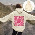 thumbnail image 2 of Kaprioy Women Cute Flower Print Hoodie Comfy Preppy Hooded Sweatshirt for Teen Girls Long Sleeve Drawstring Oversized Pullover Tops Women Teen Girls Graphic Long Sleeve Sweatshirt With Pockets, 2 of 6