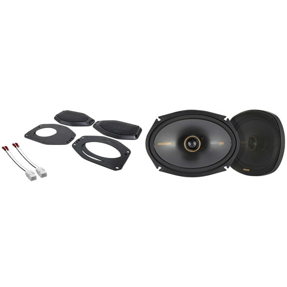 Kicker 51KSC6904 6x9" KS-Series Coaxial Speakers and Sound Bar Mounting Kit Compatible with Jeep JL (2018-2023) & JT (2020-2023)