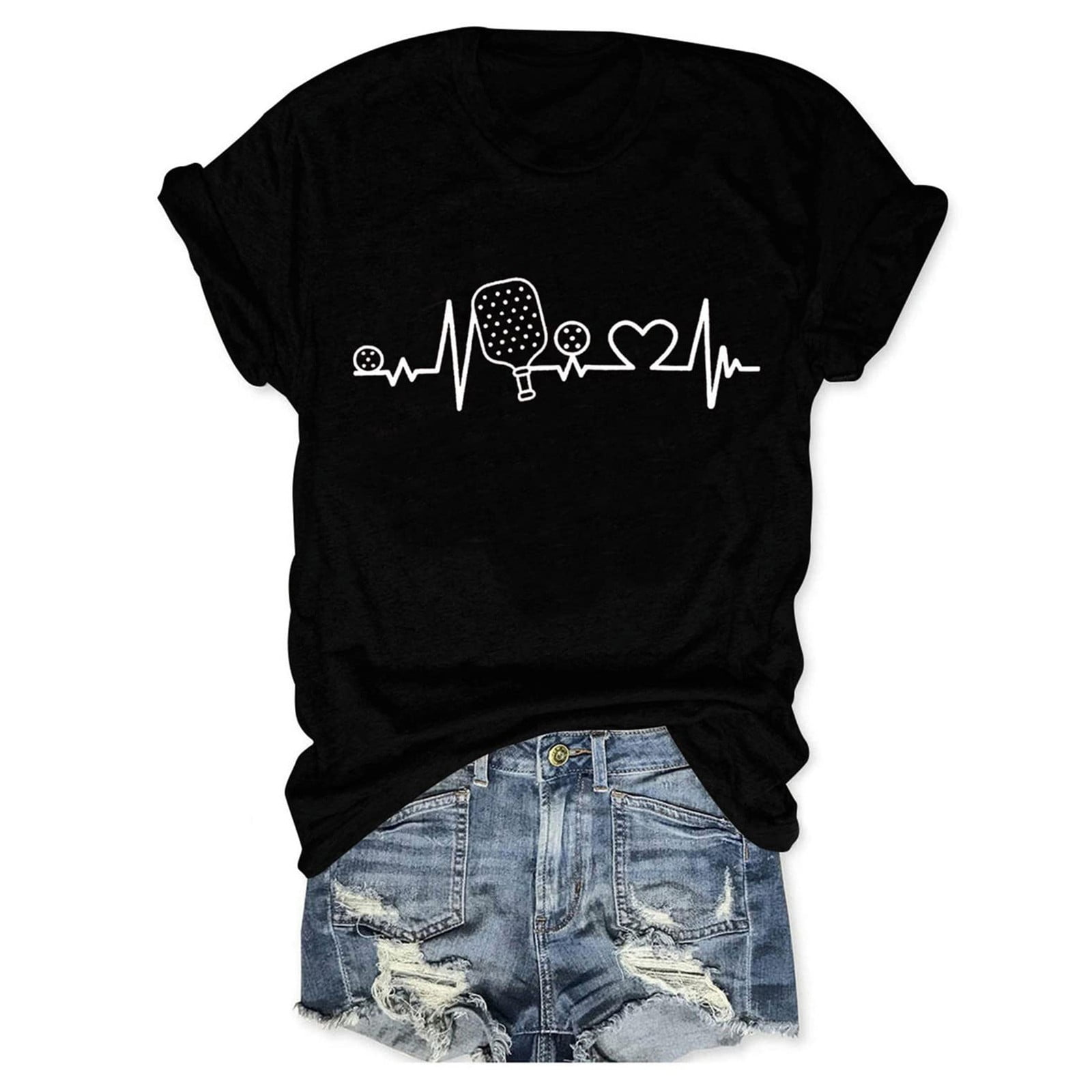 Graphic Tees for Women Casual Crew Neck T Shirt With Cow Print Design for Everyday Wear Comfortable Regular Fit Womens Top Versatile Tee for Spring Summer Autumn Black S