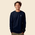 thumbnail image 3 of Dalix Astronaut Embroidered Cotton Classic Fit Long Sleeve Crewneck Tee Shirt Mens in Navy Blue S Small, 3 of 5