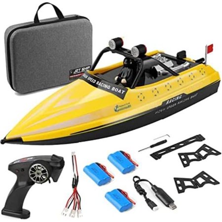 Netjett 2.4G LEOSO WLtoys WL917 16 kmph High Speed Racing Boat Waterproof 370 Carbon Brush Motor Radio Control Boat - Yellow