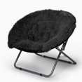 thumbnail image 1 of Urban Shop Oversized Mongolian Faux Fur Saucer Chair, Black, 1 of 4
