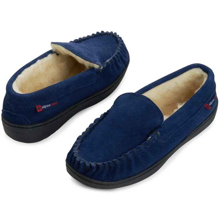 Mens shearling moccasin clearance slippers