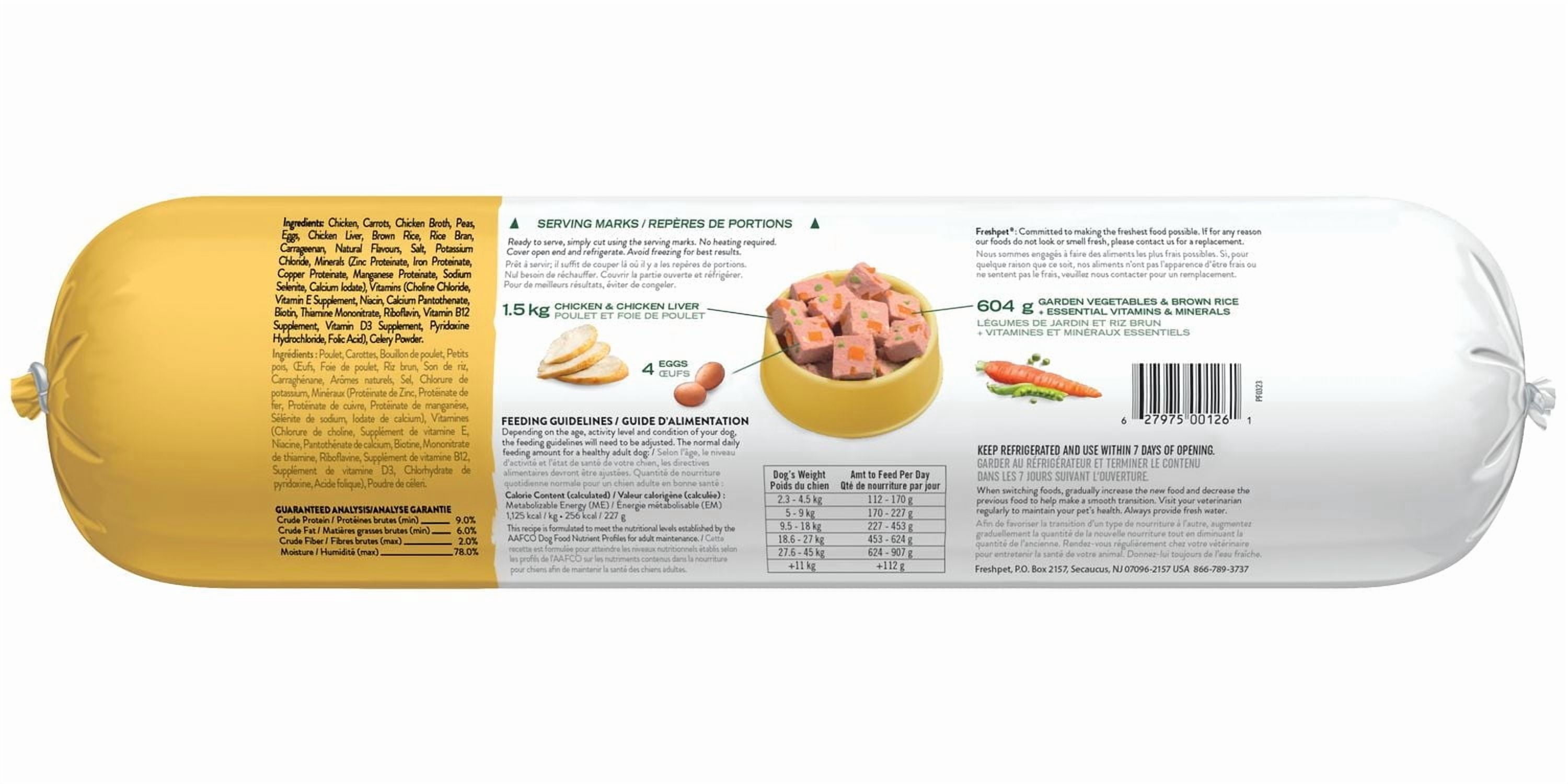 Nourriture pour chiens Select de Freshpet recette de poulet tendre