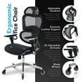 thumbnail image 5 of Oline ErgoPro Ergonomic Office Chair with Adjustable Headrest, Burgundy Red, 5 of 7