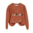 thumbnail image 2 of PNTUTB Womens Long Sleeve Crewneck Printed Hoodless Pullover Sweatshirt Casual Loose Tops Clothes, 2 of 5