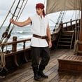 thumbnail image 2 of WULMLEO Mens Pirate Vest, Renaissance Tops Medieval Sleeveless Shirts Gothic Costumes Vampire Cosplay Cotton Outfits White L, 2 of 9
