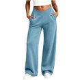 thumbnail image 5 of AherBiu Yoga Pants for Women Crossover Waisted Straight Wide Leg Baggy Loose Fitted Athletic Workout Pants with Pockets, 5 of 7