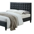 thumbnail image 3 of Saltoro Sherpi Platform Leatherette Eastern King Bed with Padded Tufted Headboard, Gray, 3 of 5