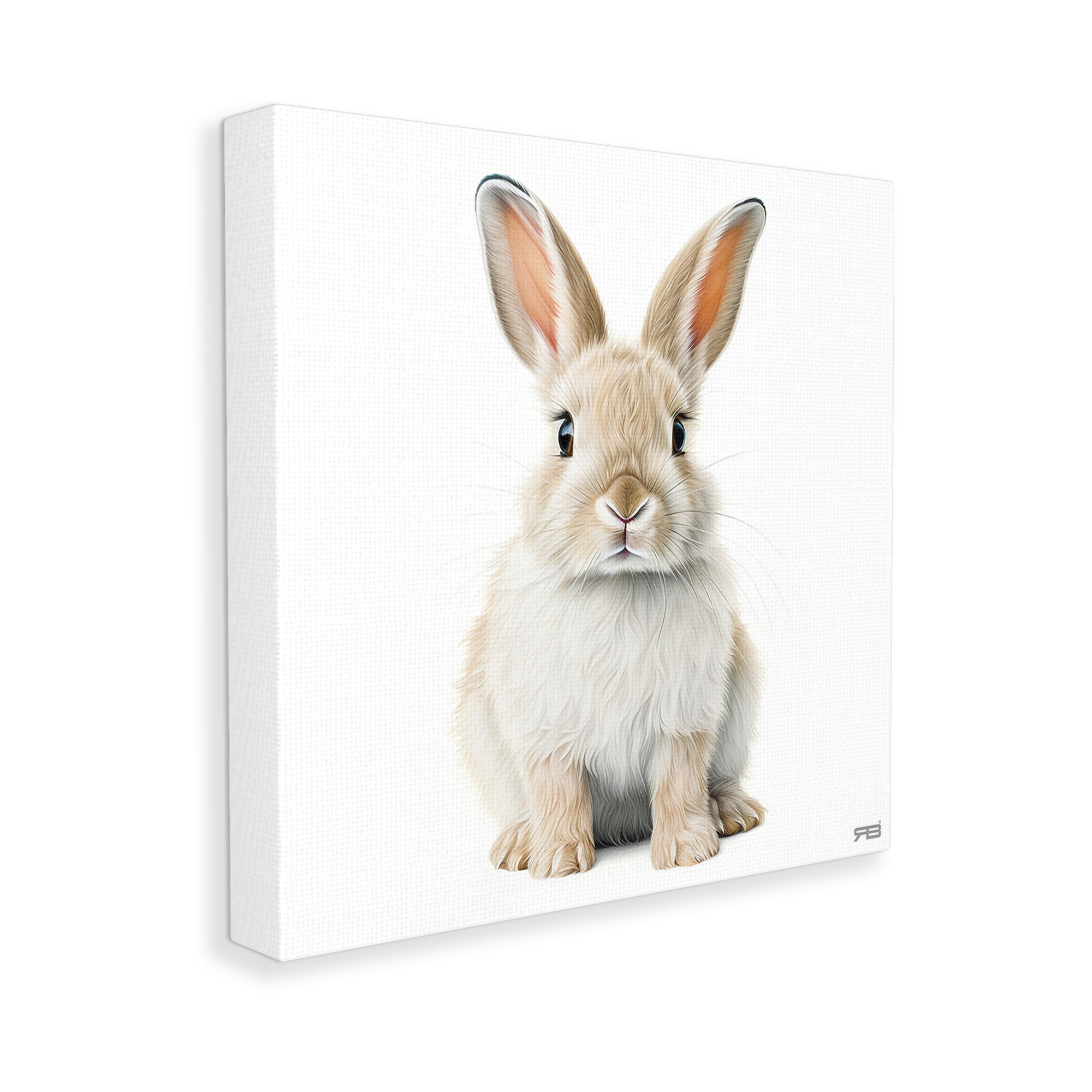 Stupell Industries Minimal Bunny on White Animals & Insects Painting Gallery Wrapped Canvas Art Print Wall Art, 17 x 17