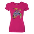 thumbnail image 2 of Wild Bobby, Colorful Neon Seal Animal Lover Womens Slim Fit Junior Tee, Raspberry, X-Large, 2 of 3