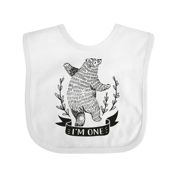 Inktastic First Birthday 1 Year Old Boys Bear Boys or Girls Baby Bib