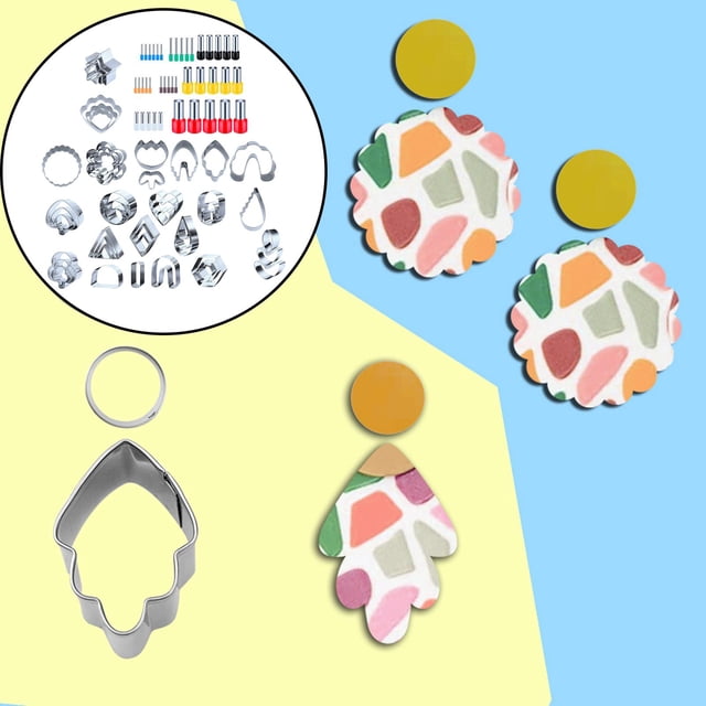 89 Piezas Juego de es de Polimérica Círculo Geometría Herramienta para Patrón de Gota Cuelga para Cerámica Macarena Corte de pendientes