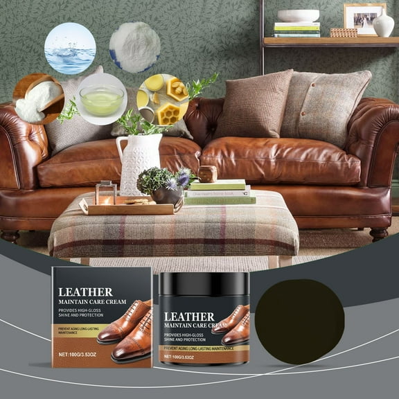 FHBVT Leather Maintenance Cream, Protects and Restores Leather Goods, Rejuvenates and Brightens Leather, Effective Dirt and Oil Stain Removal, Perfect for Handbags, Jackets, Shoes and Furniture Care