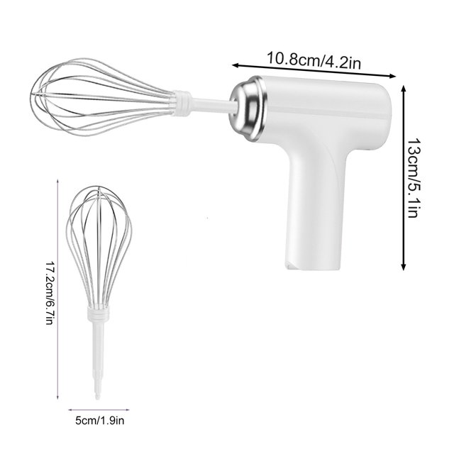 SIYTUAU White Wireless Electric Hand Mixer Portable Three Speed Egg Beater Strong Power Kitchen Tool With Stirring Heads For Baking Cooking Plastic B