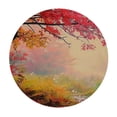 thumbnail image 2 of Nawypu Round Fabric Tablecloth Landscape Round Table Cover Dark Coral Green Table Cloth Cover Oil Proof Spill Proof Wipeable for Kitchen Dining, Party, Outdoor, 2 of 7