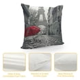 thumbnail image 4 of PHYHOO Throw Pillow Cases Paris Eiffel Tower Color Painting Throw Pillow Cover Case Decorative Linen Romantic Rain Street Cushion Cover for Couch Bed White, 4 of 5