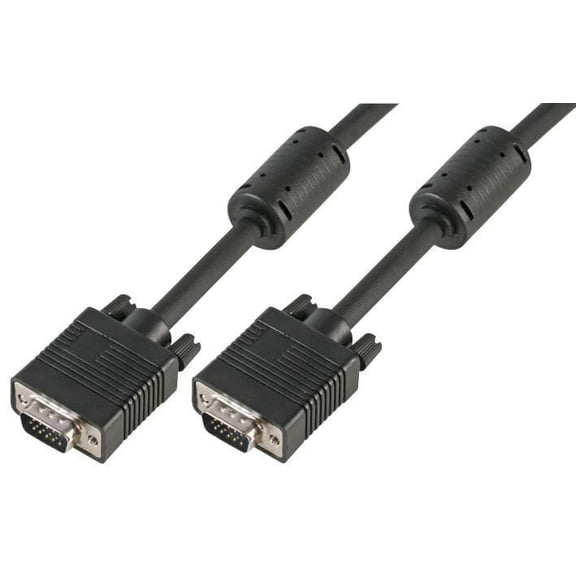 PRO SIGNAL - SVGA HD15 Male to Male Monitor Lead 1m Black - All Pins Connected