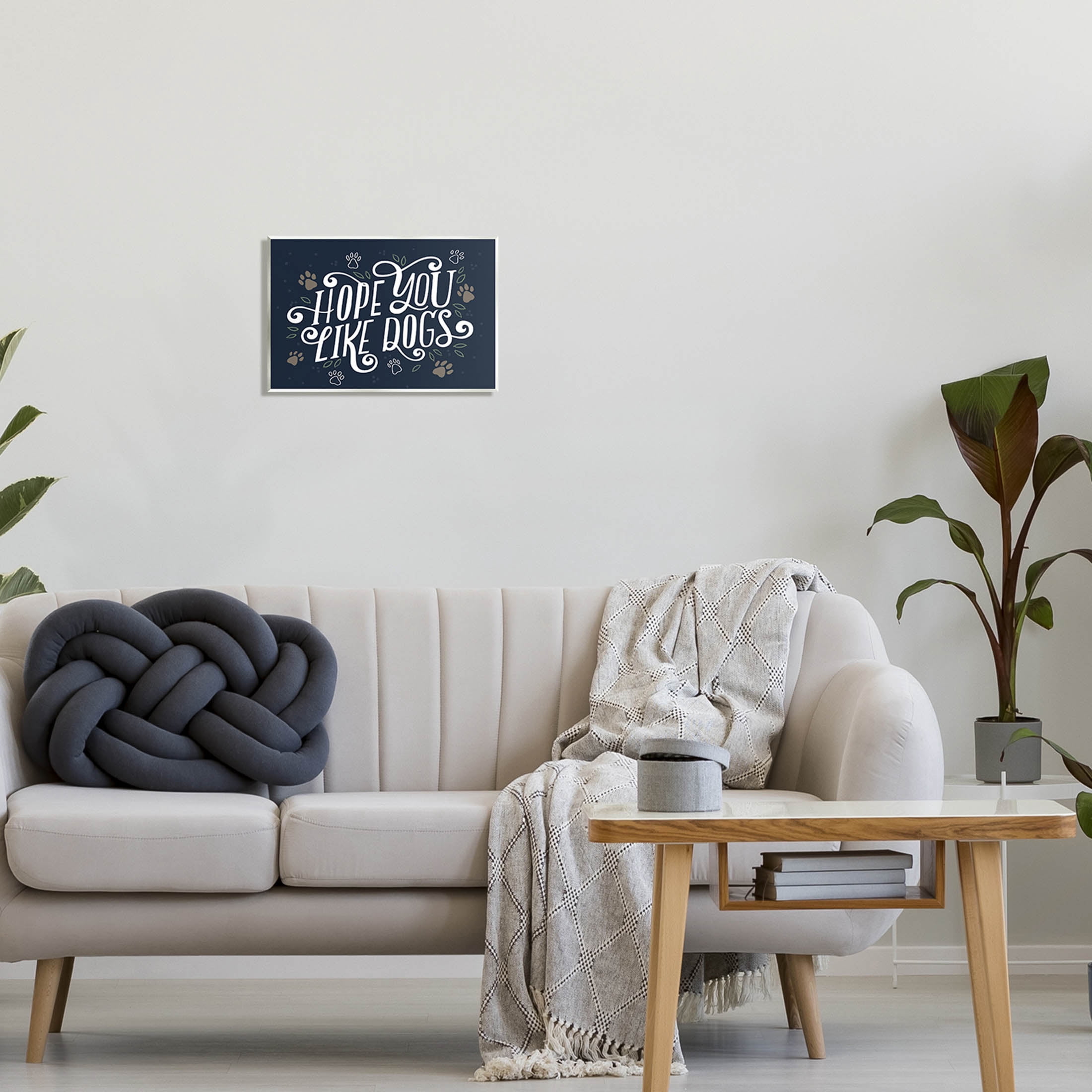Hope You Like Dogs Animal Paw Typography Graphic Art Unframed Art Print Wall Art