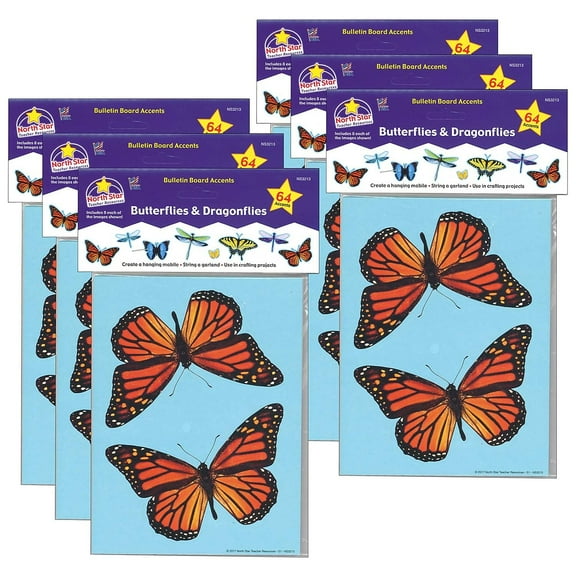 North Star Teacher Resources Bulletin Board Accents Butterflies & Dragonflies 64 Pieces Per Pack 6