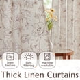 thumbnail image 3 of Cortinas de lino con estampado floral JINCHAN 100x240cm Marrón 2 paneles, 3 of 8