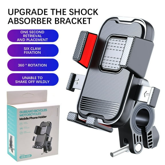 RuiJiao Universal Motorcycle & Bicycle Phone Mount - Adjustable, Anti-Vibration, Waterproof Holder for Navigation, Perfect for Delivery Riders and Outdoor Enthusiasts