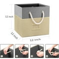 thumbnail image 3 of Werseon Storage Cube Bins Set of 4, 12 x 12 inch Fabric Storage Cubes for Organizing Shelf, Foldable Cubby Storage Baskets with Cotton Handles, 3 of 8