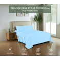 thumbnail image 2 of ROYALE LINENS 100% Organic Cotton Twin Sheet Set - 16" Deep Pocket Bed Sheets - Lake Blue Bed Sheets - Sábanas Twin - 1 Flat, 1 Fitted & 1 Pillowcase - Lake Blue Sheet Set - Cotton Bedding Sets, 2 of 9
