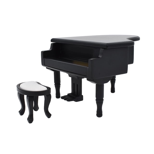 Piano en miniatura con silla, instrumento Musical, accesorios de decoración de muñecas, colgador de ropa para decoración de comedor, 1/12
