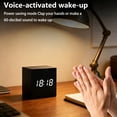 thumbnail image 4 of VAIFTILNO Minimal Wooden Block Digital Desk Clock, 2.4in Cube with Voice Control, Alarm, Time, Date, Temperature Display for Bedroom Office (Black), 4 of 8