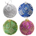 thumbnail image 4 of Moyic 1 Uds. Bola de Navidad con cuentas de purpurina colgantes de árbol de Navidad decoración navideña para el hogar 2022 Feliz Año Nuevo Naviidad Kits de decoración para fiestas Blanco Moyic JR1019-05, 4 of 6