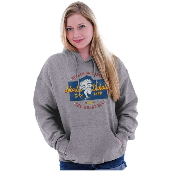 North Dakota State Pride Betty Boop Women Plus Size Hoodie Brisco Brands 4X