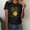 Black(New), variant on PNTUTB Women'S Fashion Crewneck Printed Short Sleeve T-Shirt Casual Loose Shirt