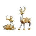 thumbnail image 2 of Holloyiver 2PCS Christmas Resin Reindeer Figurines, Small Deer Decorative Statues Resting Lucky Deer Sculptures for Indoor Home Decor Tabletop Mantle Cabinet Desktop Office, 2 of 5