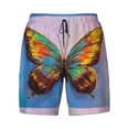 thumbnail image 4 of Lsque Mens Swim Trunks Oil Painting Beautiful Butterfly Pattern - Bathing Suit Compression Liner - Beach Swim Shorts Swimwear - (S-3XL) - Stretch Quick Dry -X-Large, 4 of 9