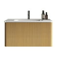 thumbnail image 6 of 30" Striped Natural Oak Bathroom Vanity with White Ceramic Sink, Wall Mounted Floating Bathroom Vanity for Modern Bathroom, One-Piece White Basin without Drain and Faucet, 6 of 9