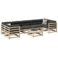 thumbnail image 1 of vidaXL 8 Piece Garden Sofa Set Solid Wood Pine, 1 of 5