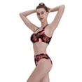 thumbnail image 5 of Daiia Ladybugs and Red Hearts printed 2 piece Swimsuit Bikinis for Women High Waisted Racerback Bathing Suits Summer Tummy Control Scoop Neck Swimwear-Large, 5 of 8