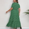 thumbnail image 4 of SMihono Robe Maxi Bohème d'Été pour Femmes Grande Taille Robe Décontractée Aguichant Mode Été Col Rond Manches Courtes Ample Imprimée Robe de Plage, 4 of 8
