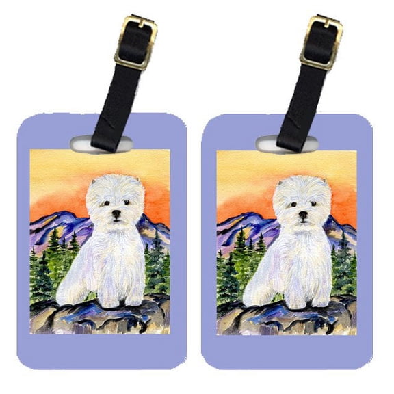 Pair of 2 Westie Luggage Tags