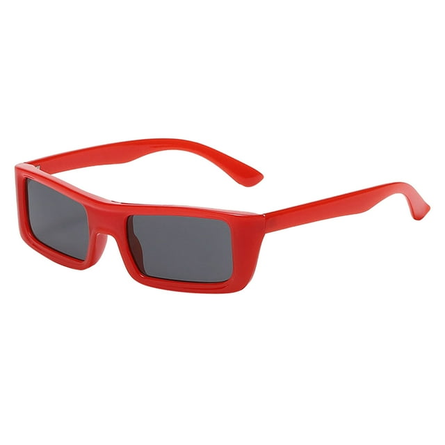 XASZHN Lunettes de Soleil Rétro Unisexes Mode Rue Monture PC Lunettes de Soleil Carrées Rouges_002 Taille Unique