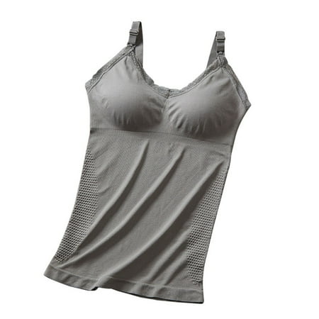 Valcatch Womens Nursing Cami Tank Tops for Breastfeeding  Nursing Tops Maternity Shirts  Camisoles with Built in Bra