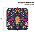 thumbnail image 2 of Honeii Cinco De Mayo Floral print Leather Coaster Set of 4, ideal for safeguarding your furniture from drinks spills and effortless cleanup-Square, 2 of 6