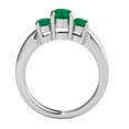 thumbnail image 3 of Mauli Jewels Rings for Women 1.80 Carat Three Stone Round Shaped Emerald Ring 4-prong 10K White Gold, 3 of 7