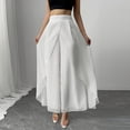 thumbnail image 2 of YUGYXL Palazzo Pants for Women Casual Elastic High Waisted Lounge Wrap Pants Trendy Flowy Casual Wide Leg Pant White Pants S, 2 of 6