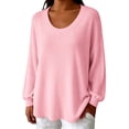 thumbnail image 2 of ZDNIXIAN Crewneck Sweaters for Women, Long Sleeve Ribbed Cuff Loose Fit Knit Pullover Jumper, Soft Stretchy Casual Knit Tops, Lightweight Oversized Sweater Shirts, 2 of 5