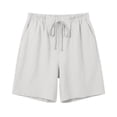 thumbnail image 7 of Women's Cotton Loose Fit Casual Shorts with Pockets Elastic Waist Drawstring Comfy Soft Stretchy Summer Lounge Athletic Gym Outdoor Everyday Womens | VerBelle,White S, 7 of 7